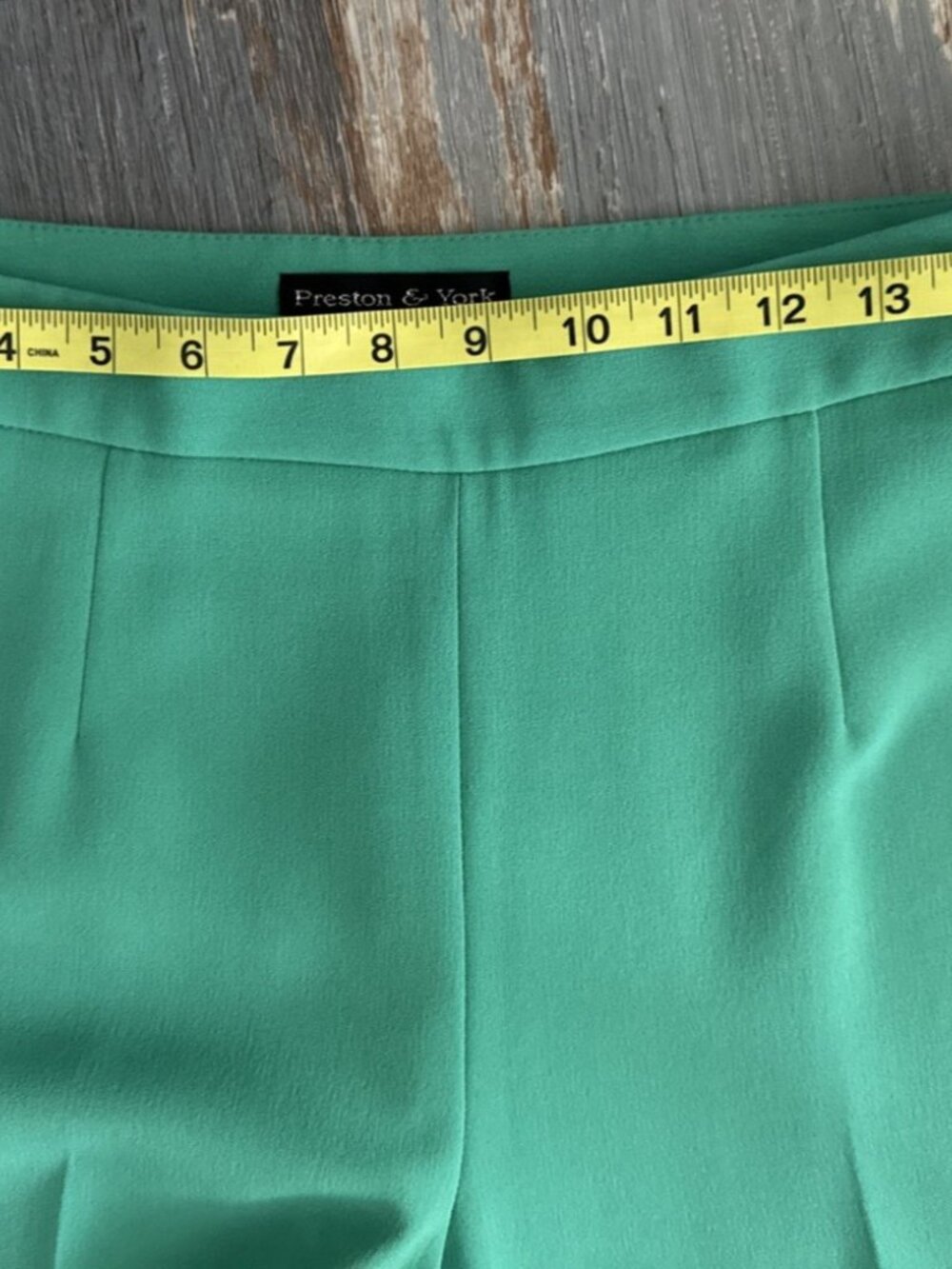 Preston & York Skinny Leg Dress Pants Size 6 Green Stretch Side Slit 33x28 NEW - Picture 8 of 9